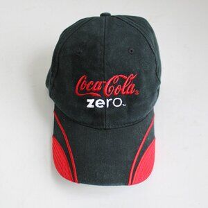 Coca-Cola Vintage Coke Zero Black & Red Adjustable Baseball Cap Hat